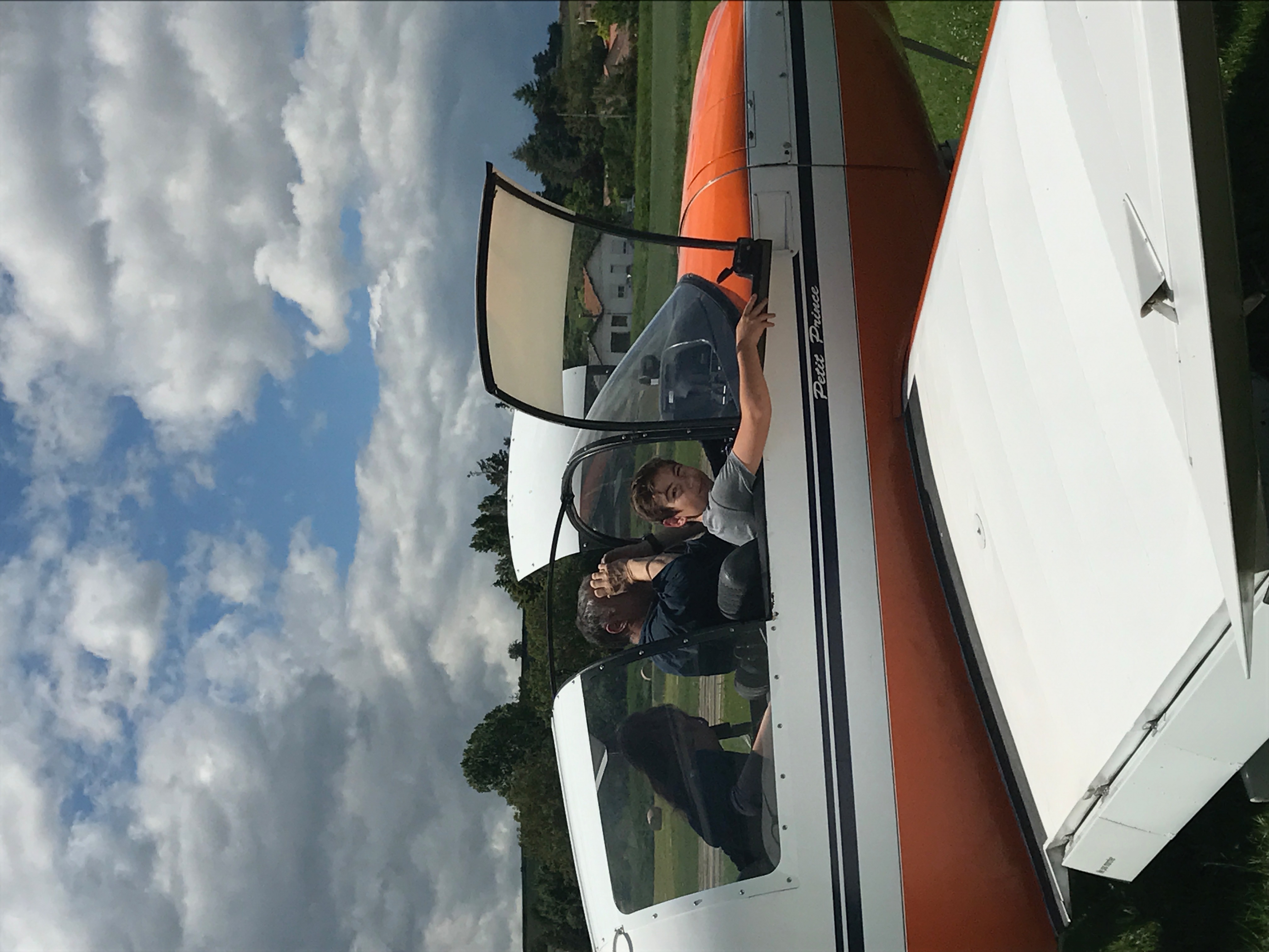 Deremy in a small plane during his BIA