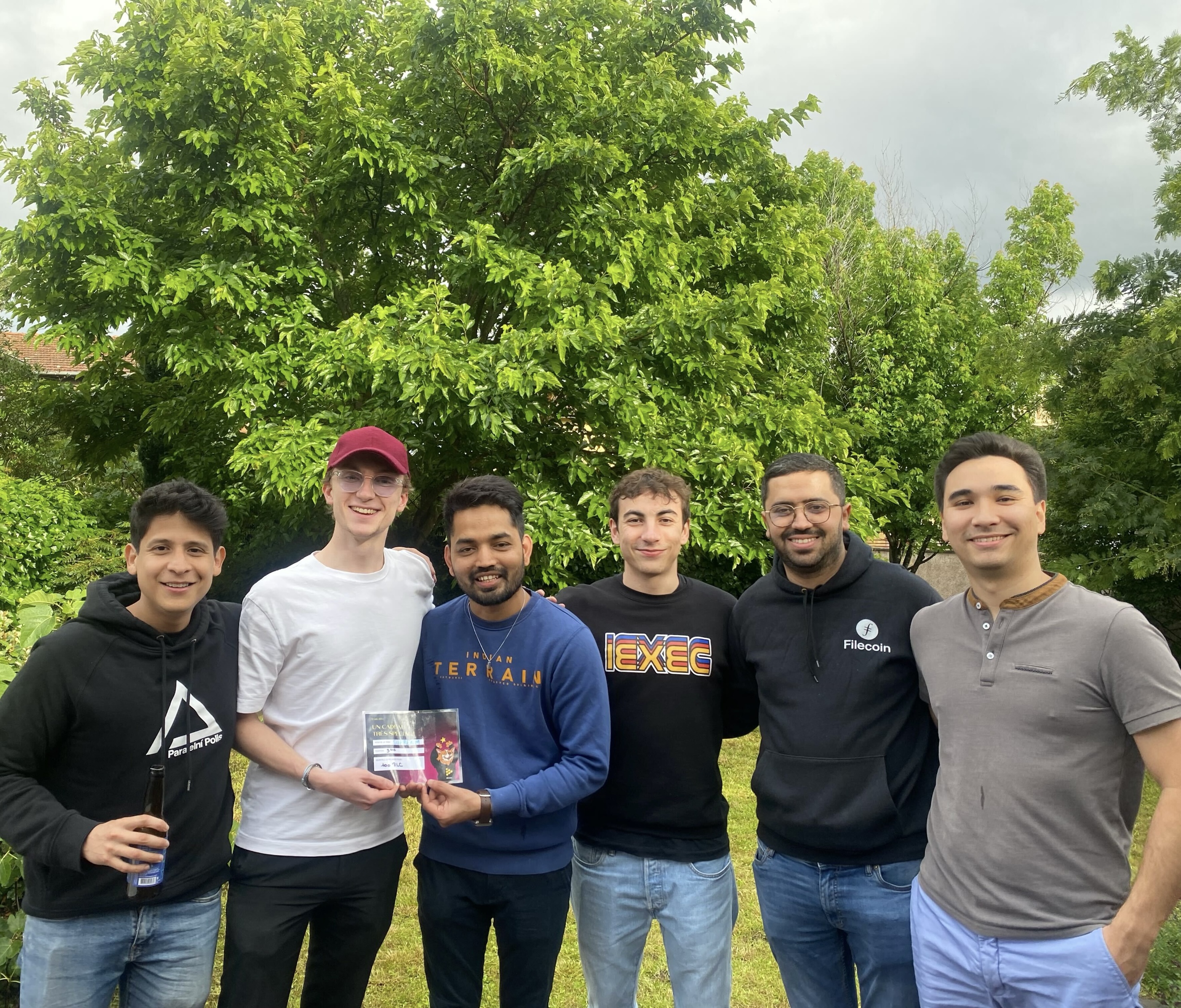 Deremy and his team at the iExec internal hackathon